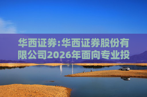 华西证券:华西证券股份有限公司2026年面向专业投资者公开发行公司债券（第一期）信用评级报告