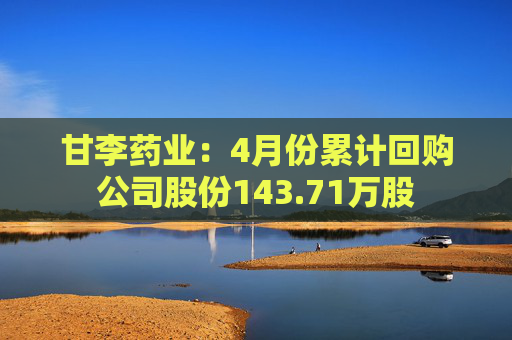 甘李药业:4月份累计回购公司股份143.71万股