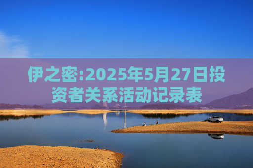 伊之密:2025年5月27日投资者关系活动记录表