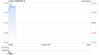 中国有色矿业发布年度业绩 股东分占利润4.04亿美元同比增长1.5%