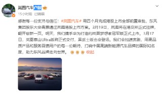 卢放：3月19日，岚图将在港交所正式挂牌