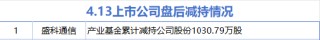 4月13日增减持汇总：亚泰集团增持 盛科通信减持（表）