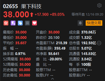 果下科技首日高开89%，一手赚1790港元  第2张