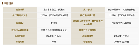 罗永浩被冻结713万股权 第1张 罗永浩被冻结713万股权 第1张